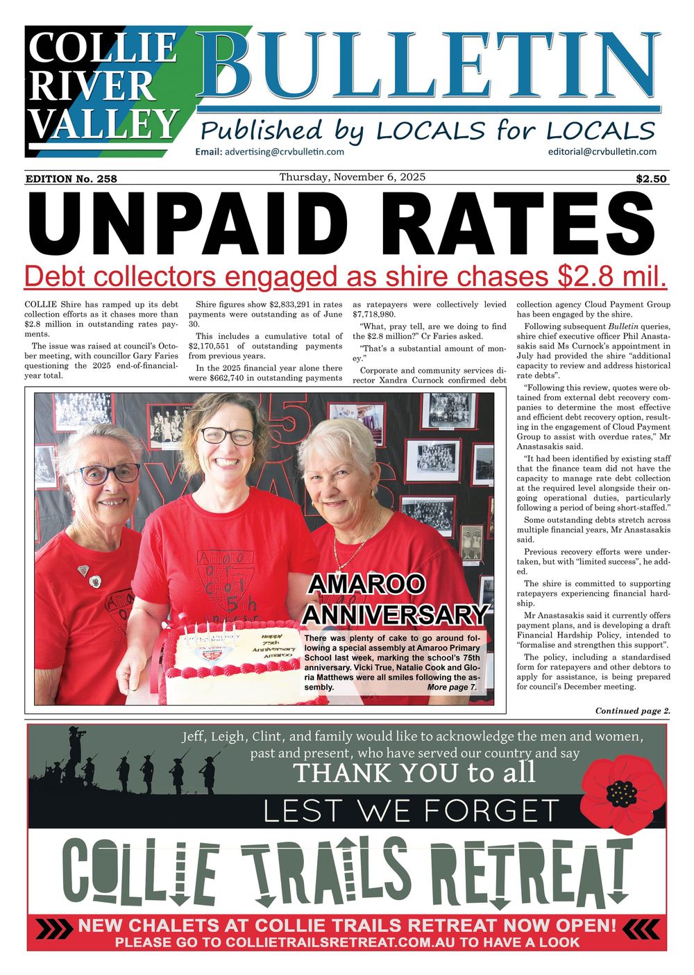 Collie River Valley Bulletin, November 6, 2025 post image