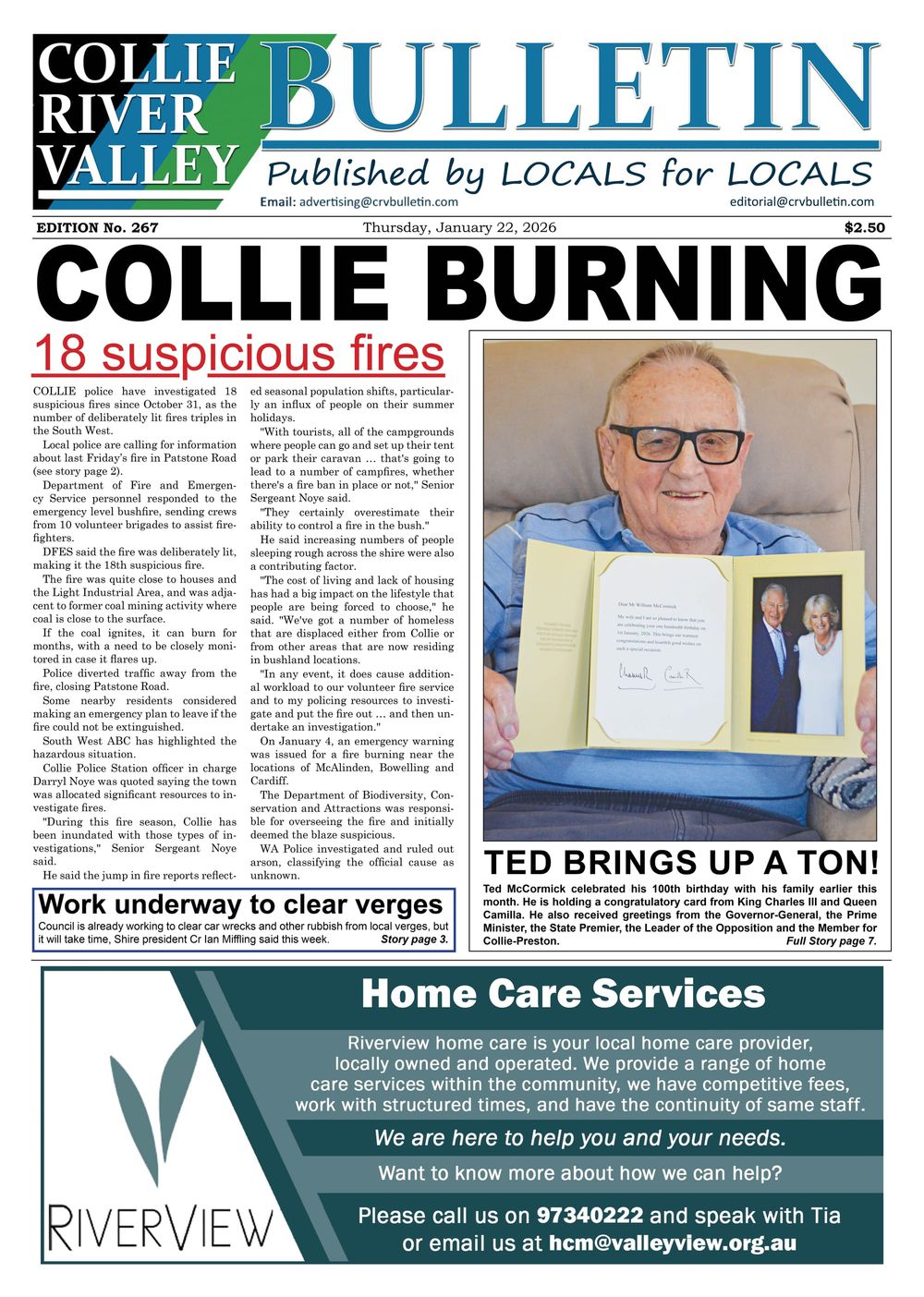 Collie River Valley Bulletin, January 22, 2026 post image