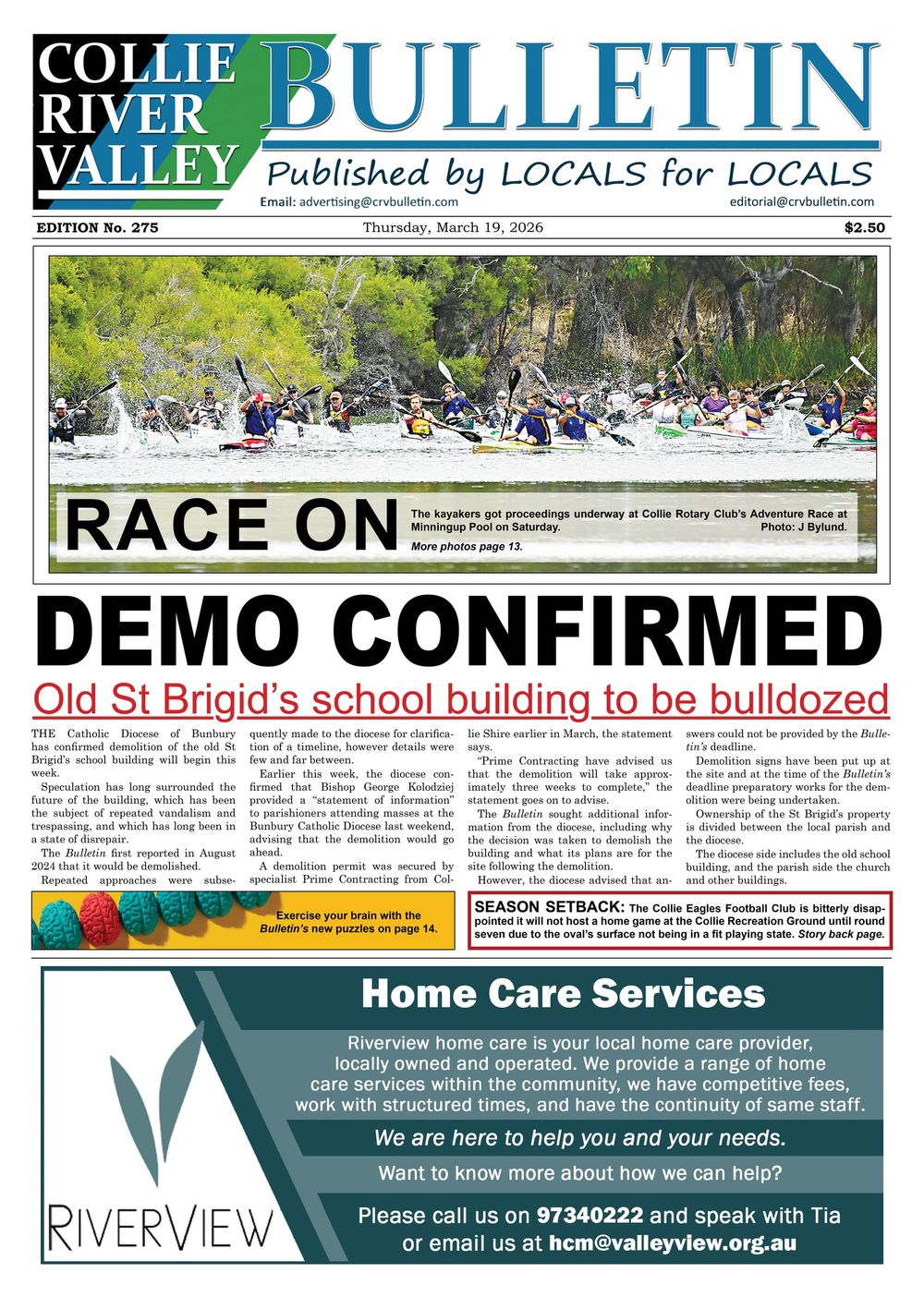 Collie River Valley Bulletin, March 19, 2026 post image