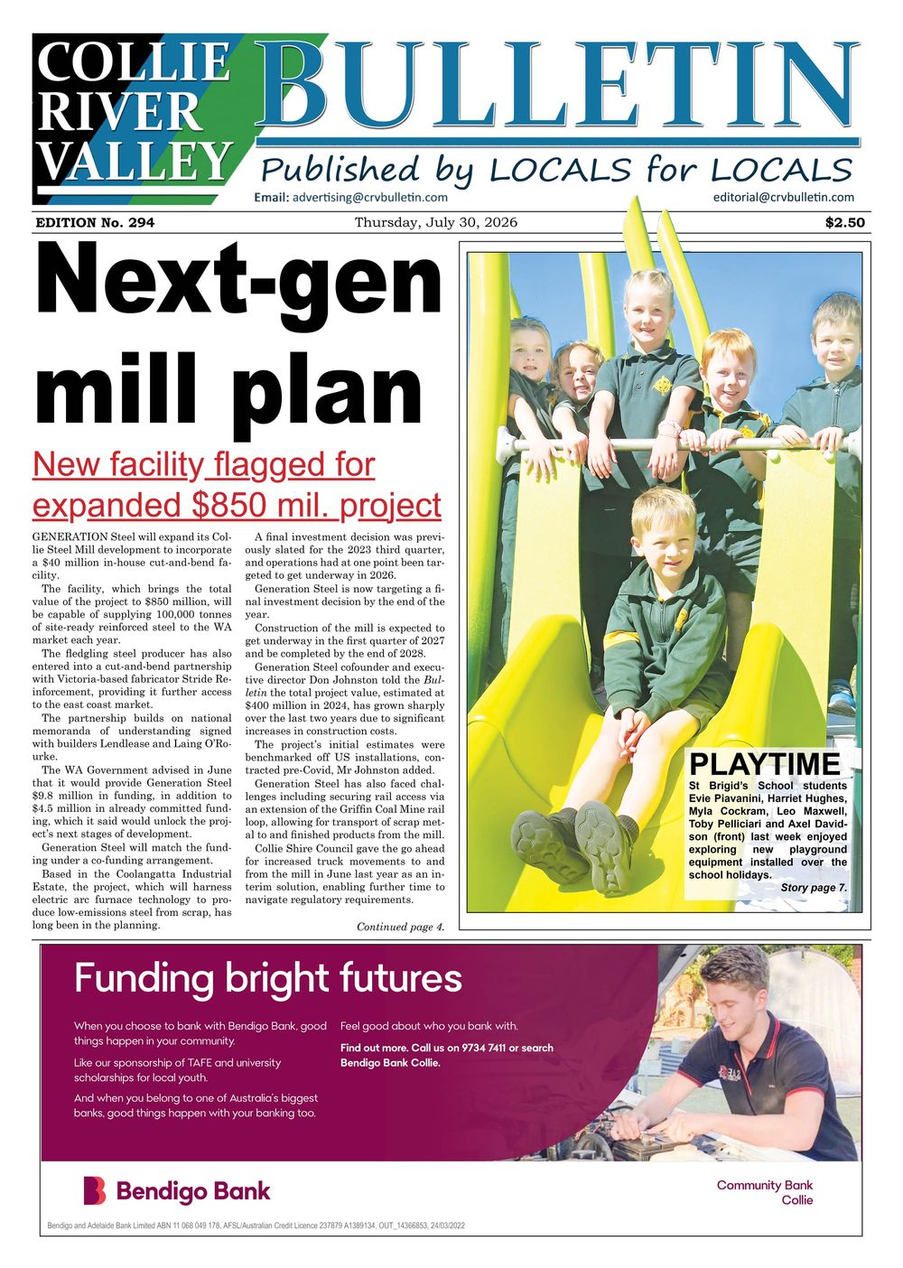 Collie River Valley Bulletin, July 30, 2026 post image