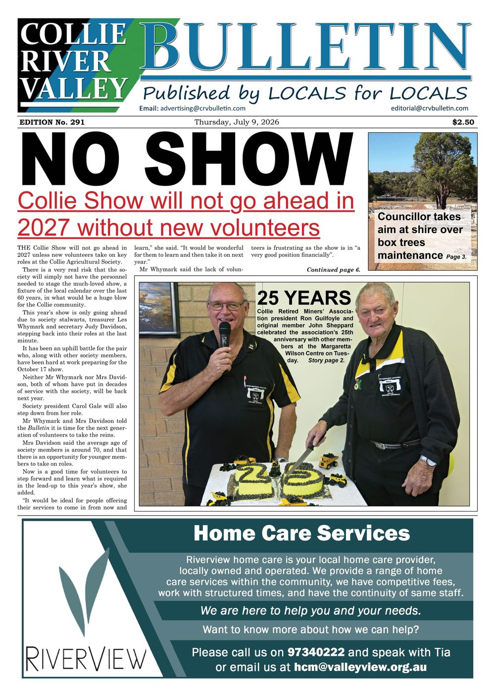 Collie River Valley Bulletin, July 9, 2026 post image