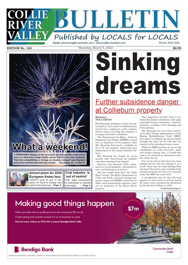Collie River Valley Bulletin, March 9, 2023 post image