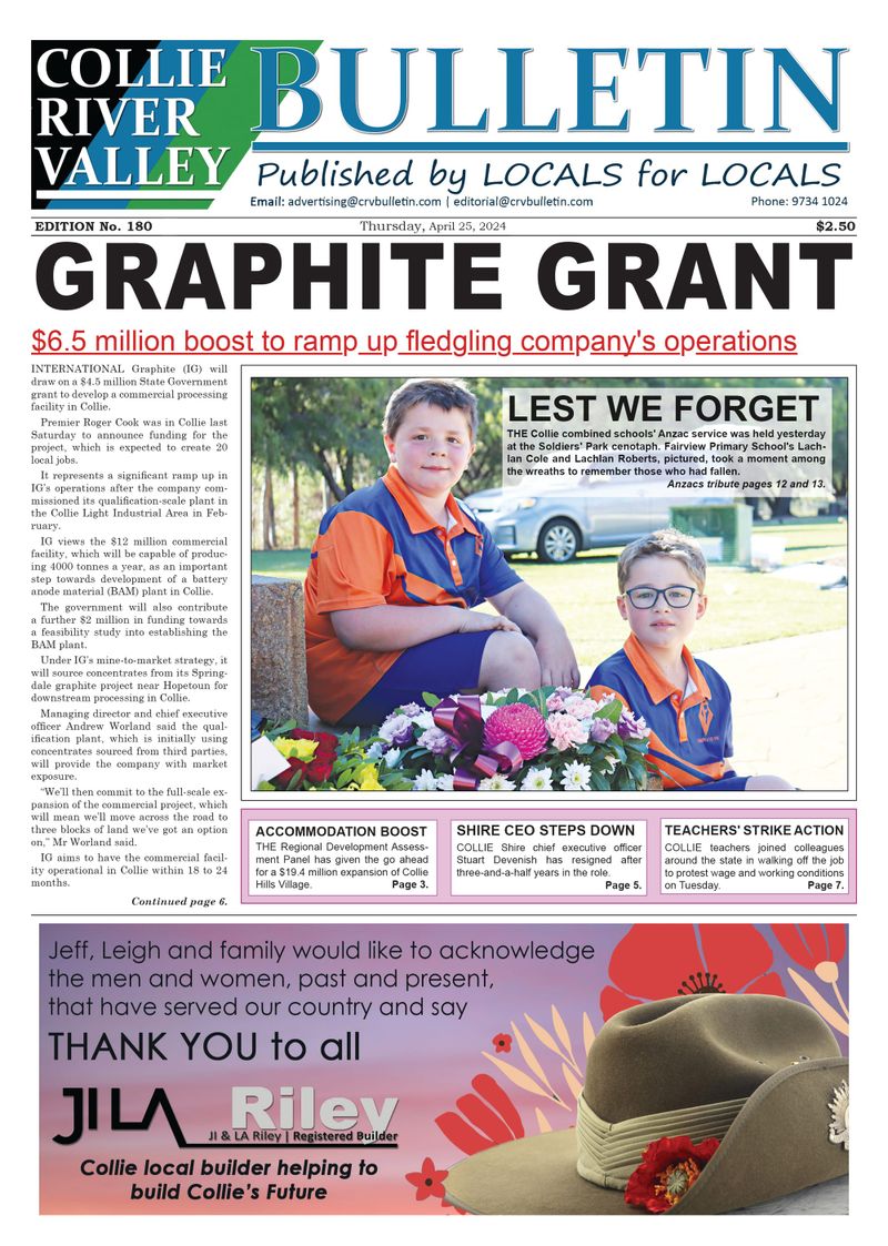 Collie River Valley Bulltin, April 25, 2024 post image