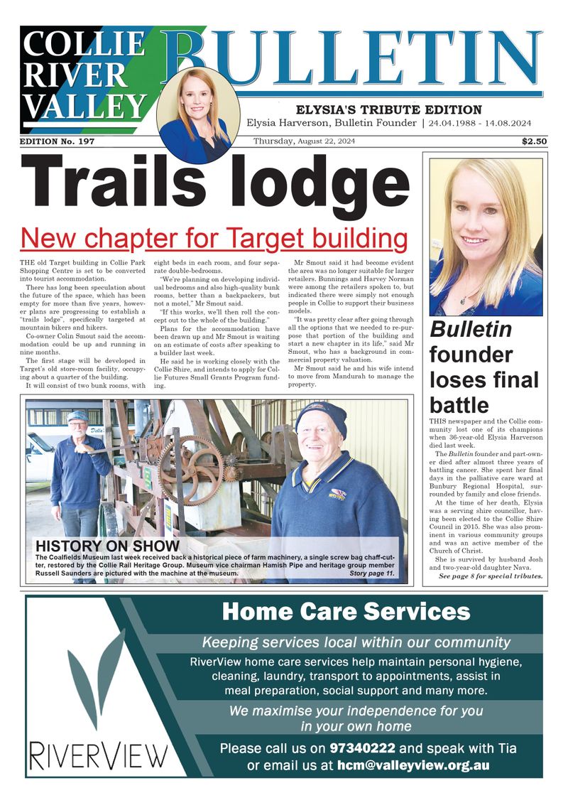 Collie River Valley Bulletin, August 22, 2024 post image