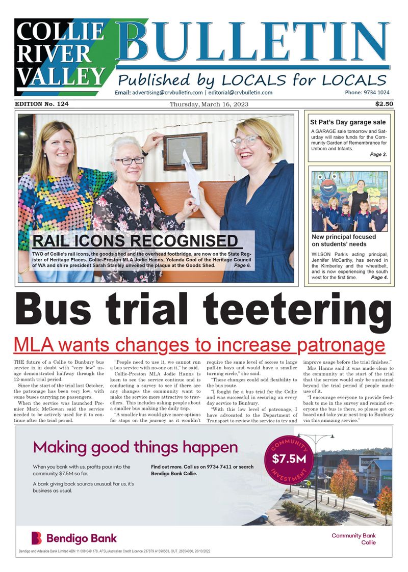 Collie River Valley Bulletin, March 16, 2023 post image
