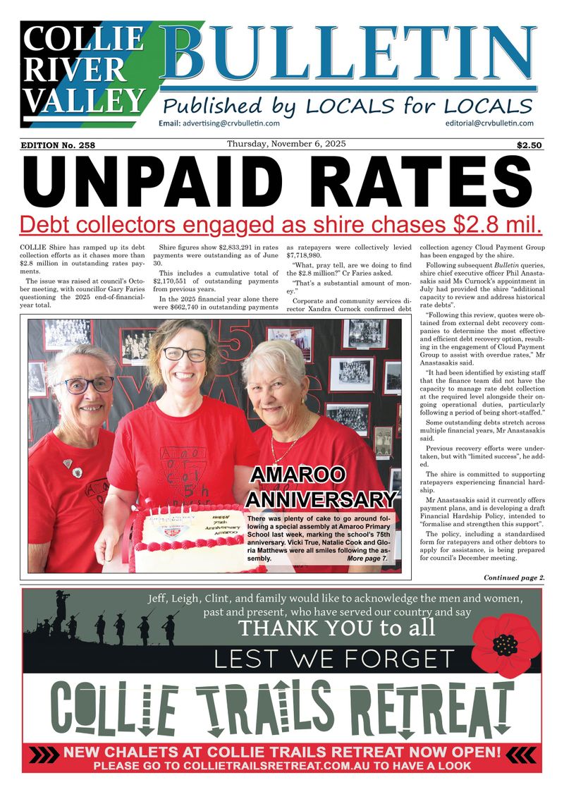 Collie River Valley Bulletin, November 6, 2025 post image