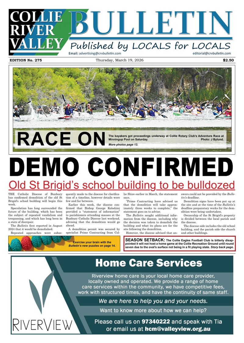 Collie River Valley Bulletin, March 19, 2026 post image