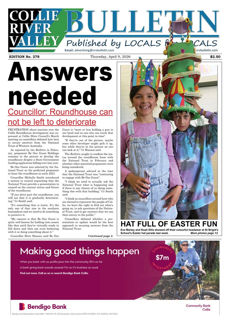 Collie River Valley Bulletin, April 9, 2026 post image