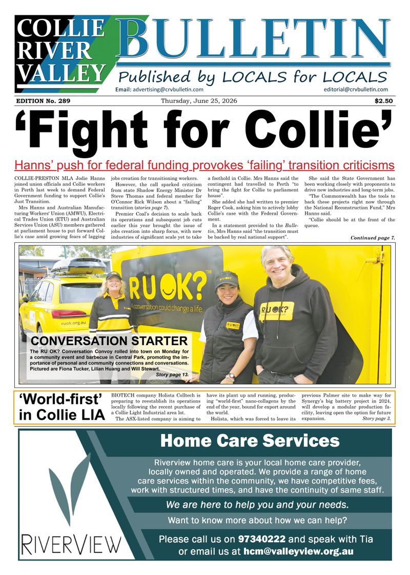 Collie River Valley Bulletin, June 25 post image