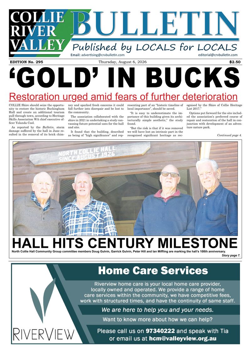 Collie River Valley Bulletin, August 6, 2026 post image