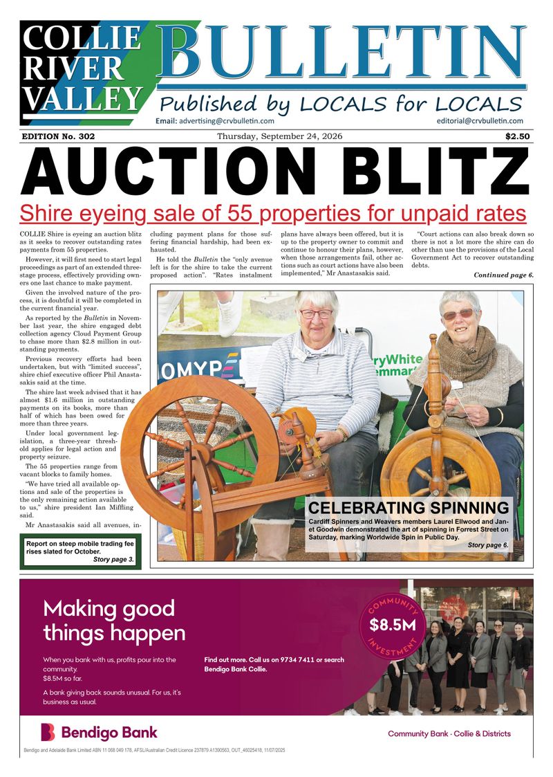 Collie River Valley Bulletin, September 24, 2026 post image