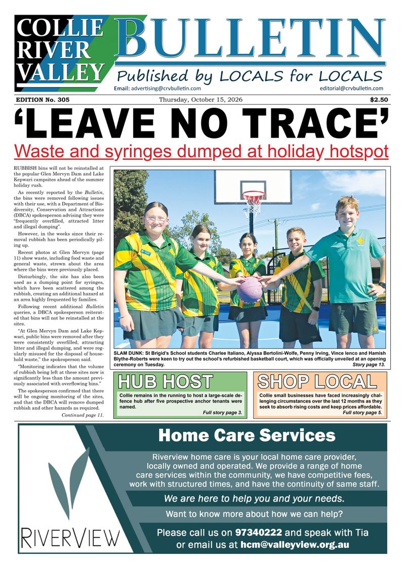 Collie River Valley Bulletin, October 15, 2026 post image