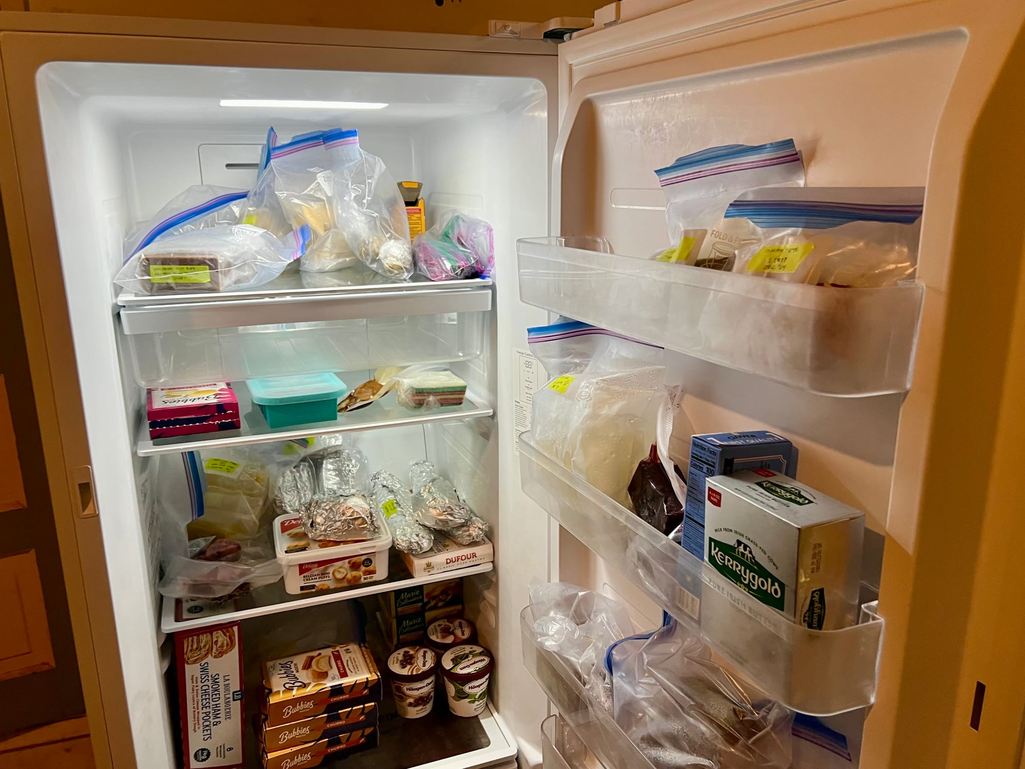 Inside the freezer