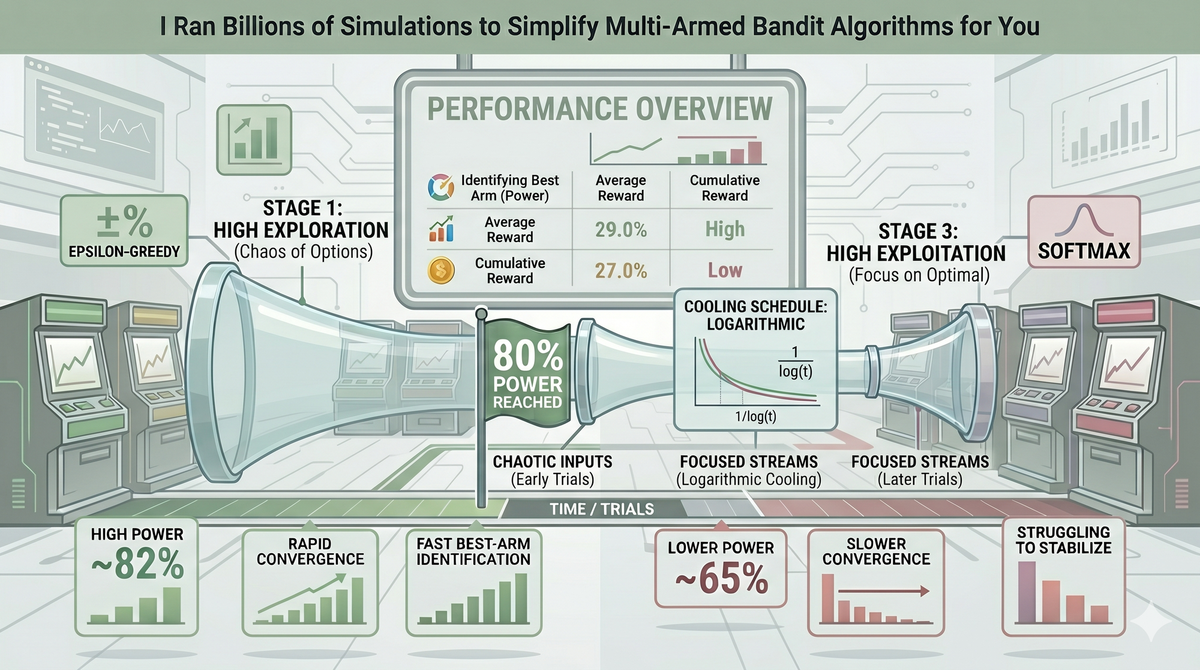 I Ran Billions of Simulations to Simplify Multi-Armed Bandit Algorithms for You