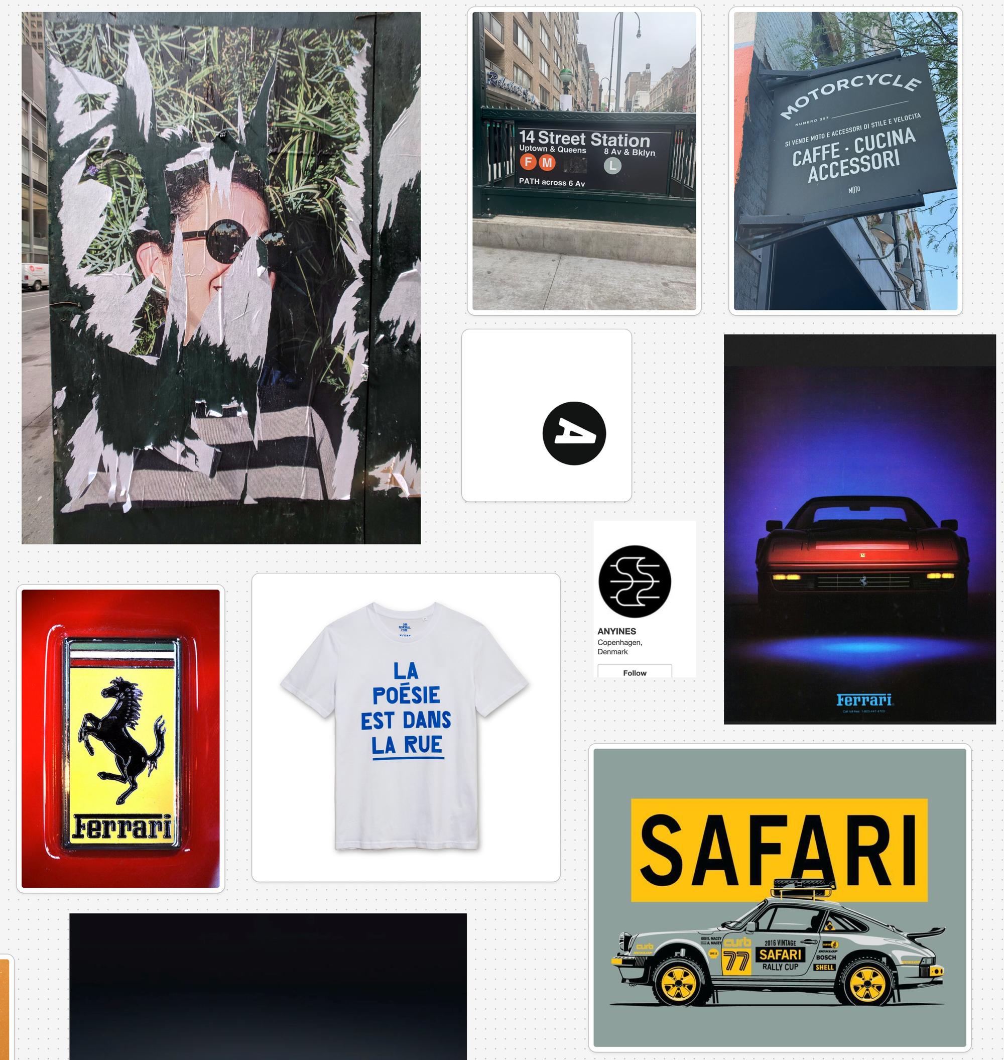 cars, street signs, minimal logos