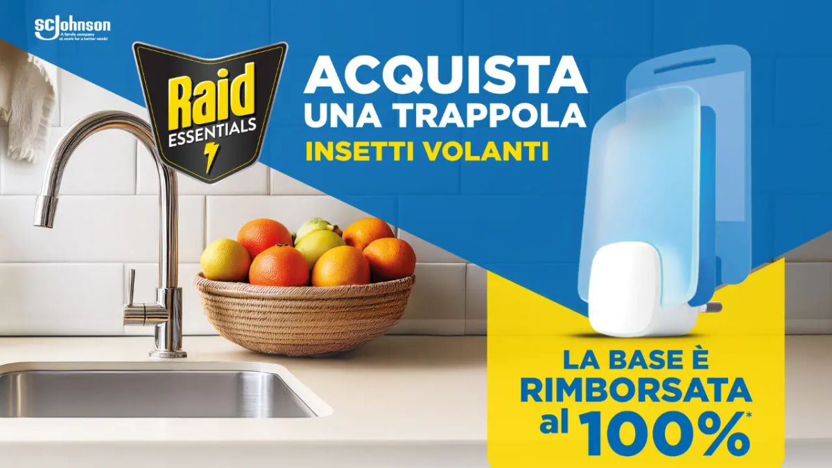 Salvadenari - Cashback Raid trappola insetti volanti 2026 - rimborso 100% Raid Essentials base