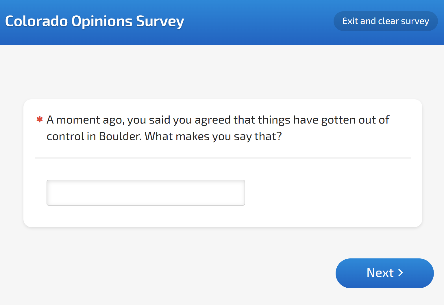 A question asks why people said things have gotten out of control.