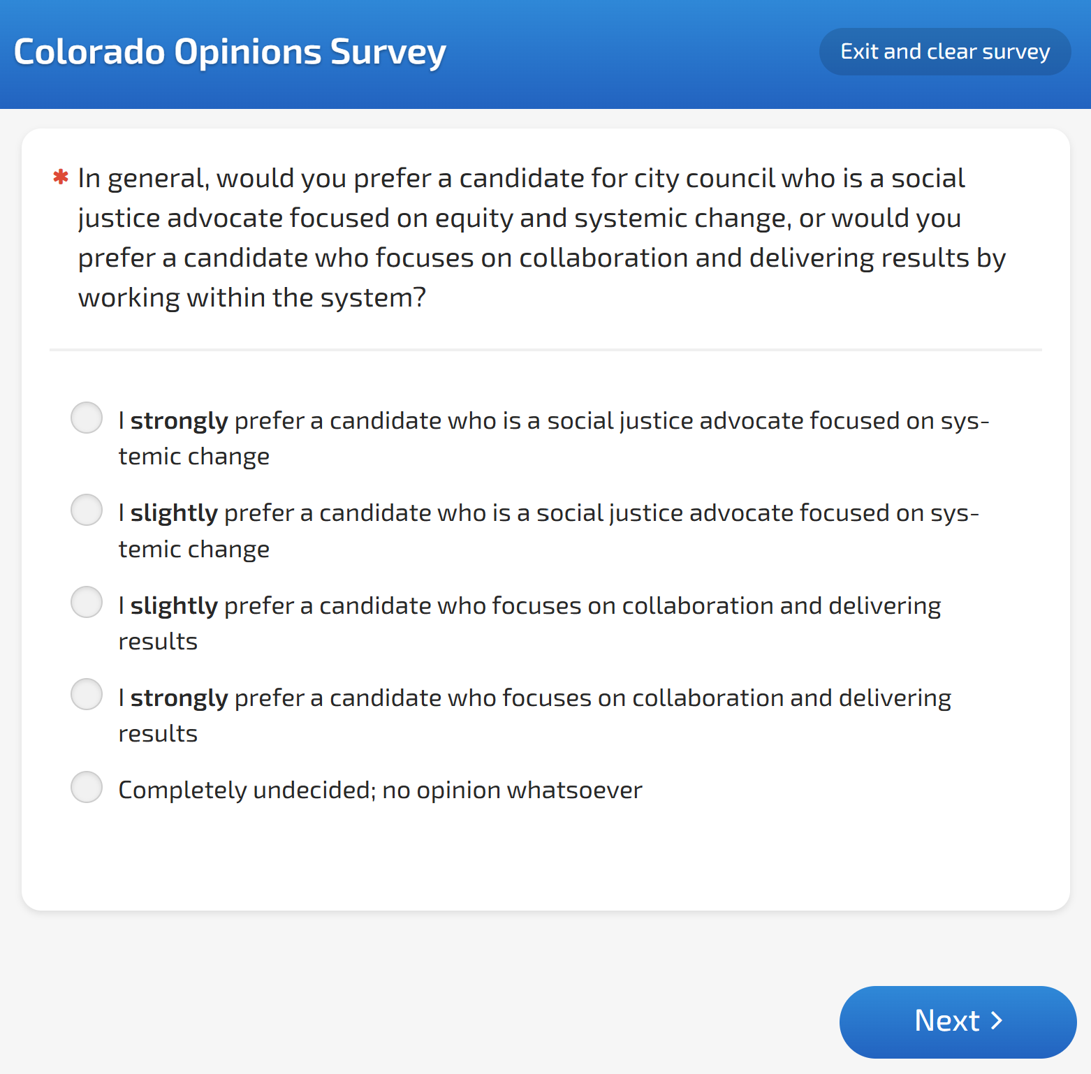 A question suggests people who advocate for social justice are uncollaborative.