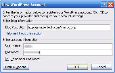 Word 2007 Blog Setup