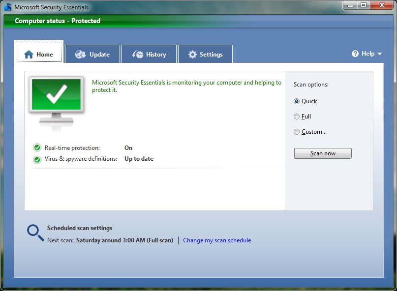 Microsoft Security Essentials Home