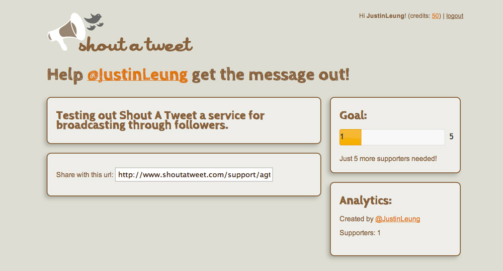 Shout A Tweet Dashboard