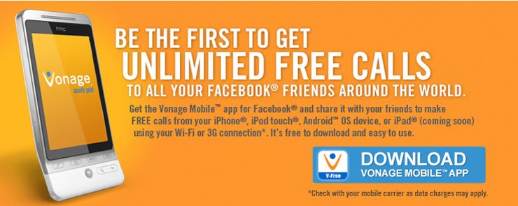 Vonage Offers Free VoIP Calls For Facebook Users