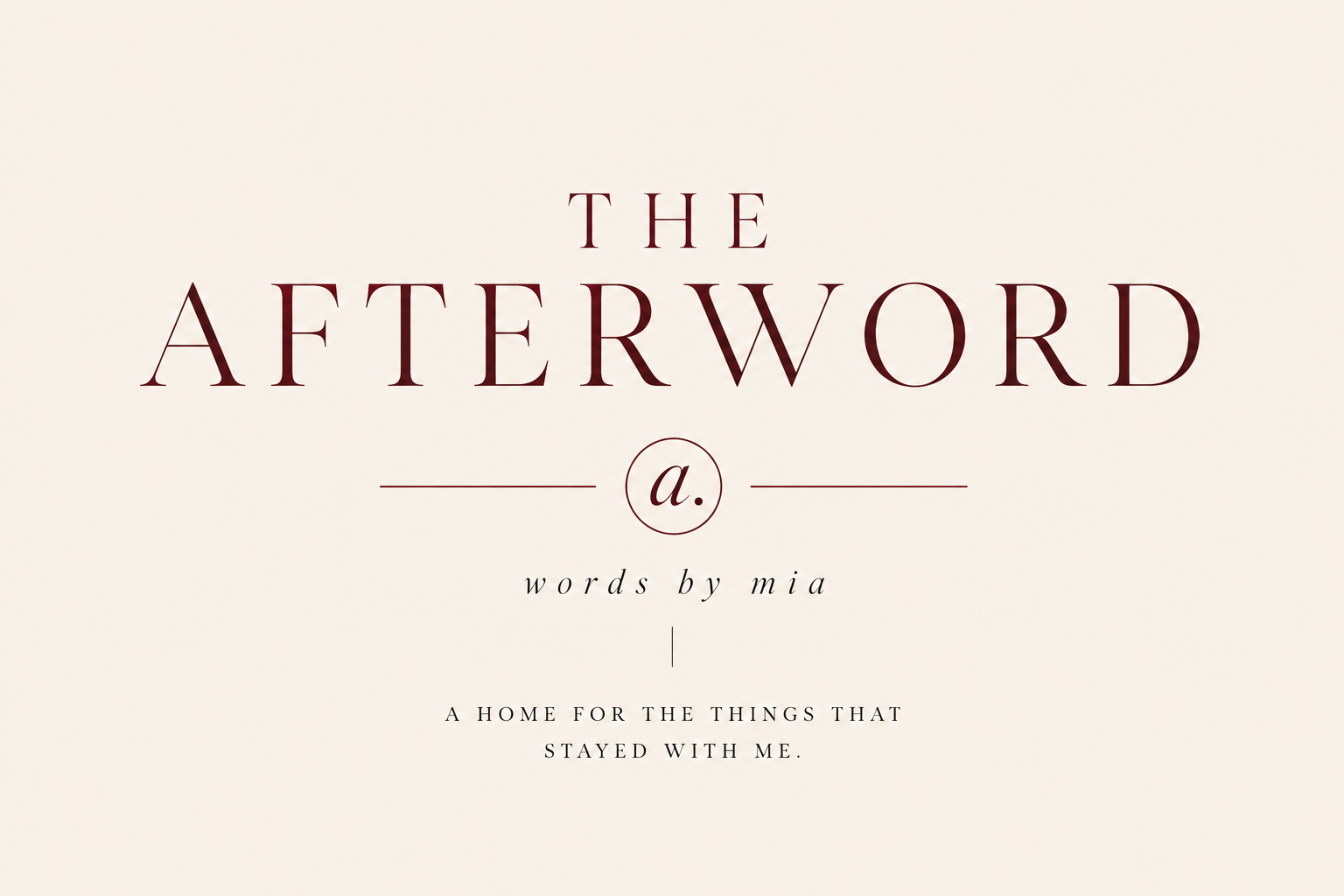 the afterword