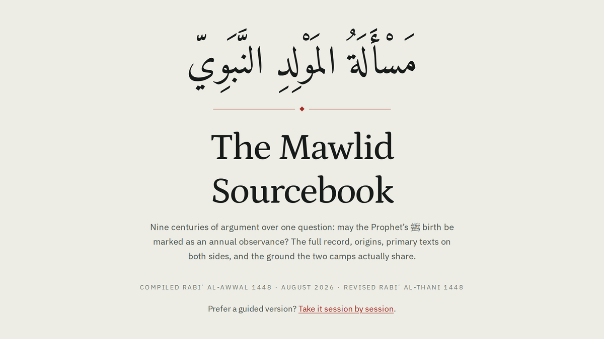 The Mawlid Sourcebook