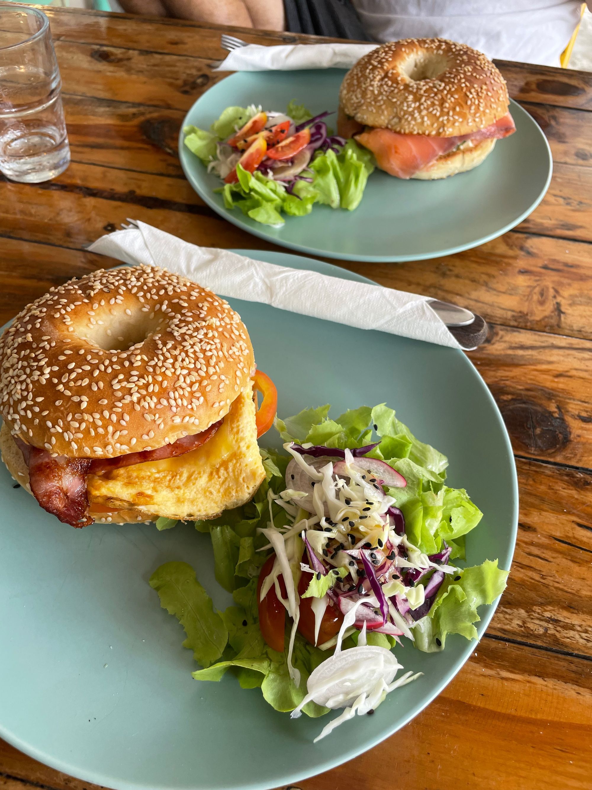 Bagels at a restaurant