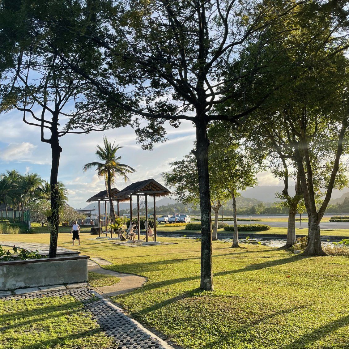 Koh Samui airport with the runway in the background