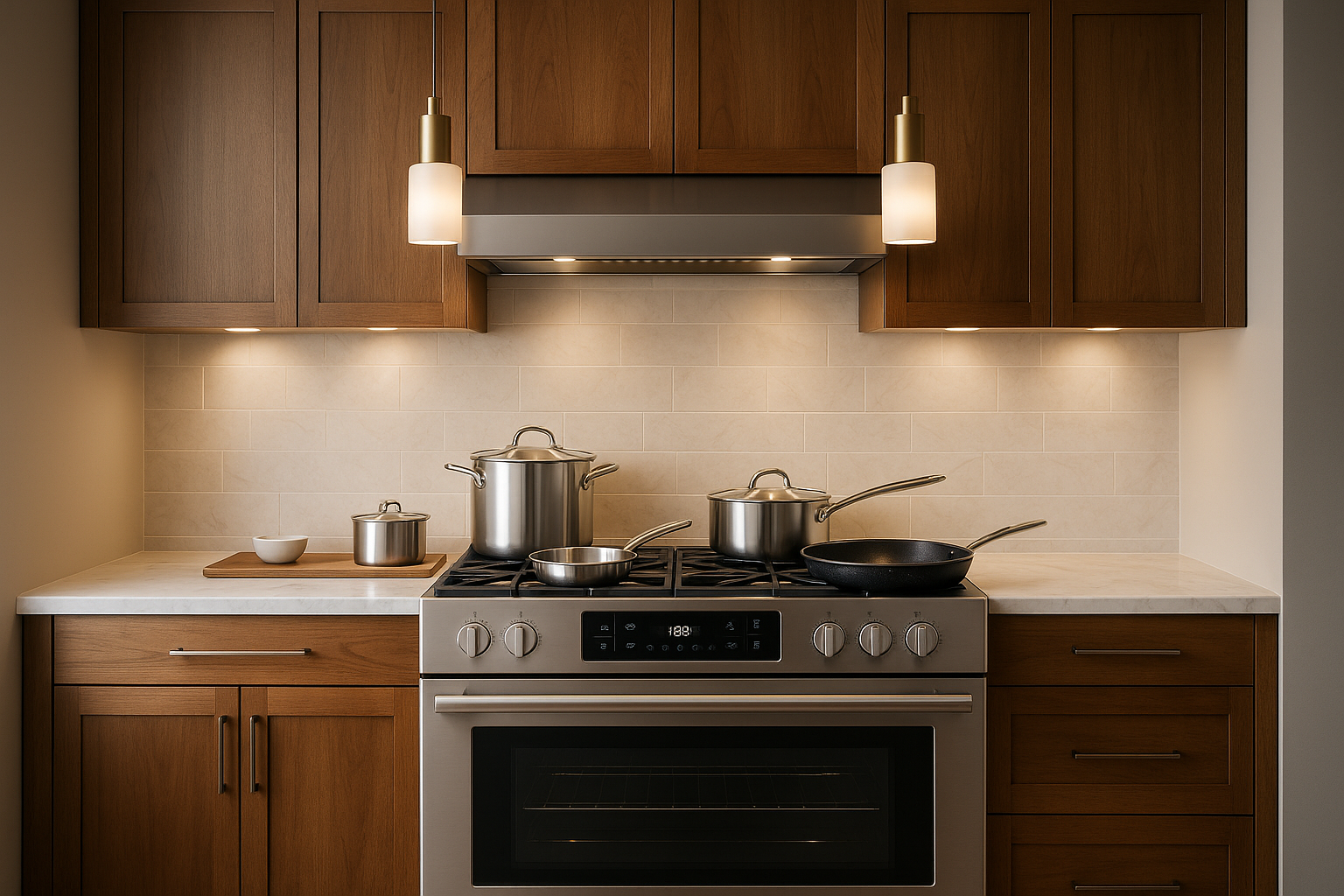 put pots and pans on the stovetop, make the upper cabinets higher