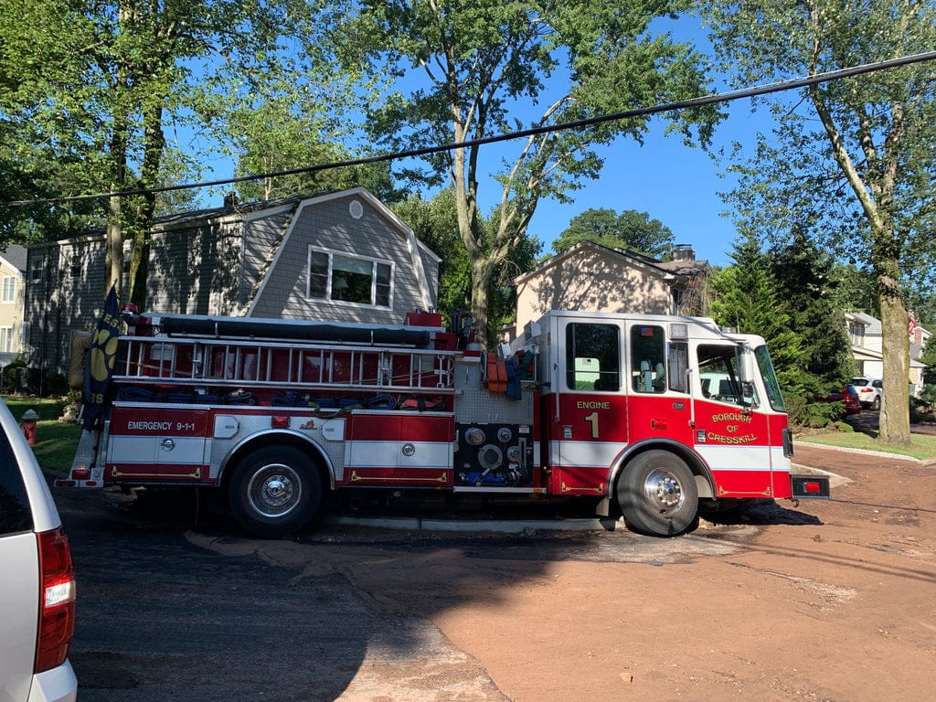 A Cresskill Fire Truck that became swamped during the September 2021 storm