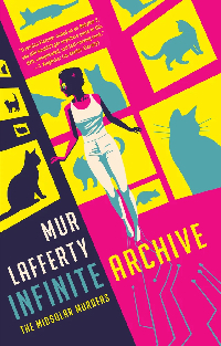 infinite archive cover, pink with blue cats