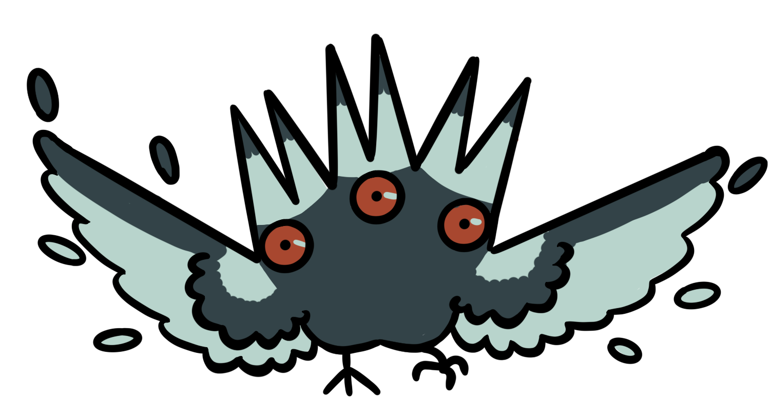 illustration of a three headed magpie
