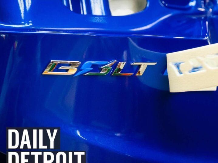 Featured image for the Detroit cannabis update // Chevy Bolt coming back // Big soccer weekend podcast.