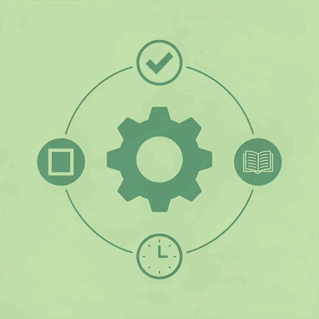 Network diagram showing Compliance, Standards, Predictability, and Structure as interconnected pillars of accounting stability
