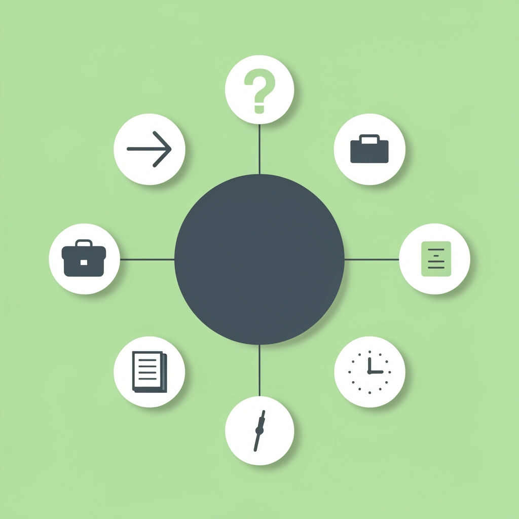 Central accounting degree icon connected to multiple industry sectors