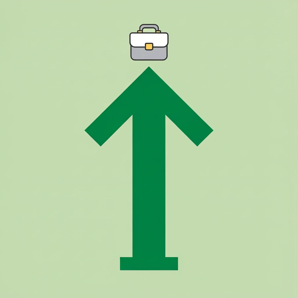 Upward arrow showing salary progression from $55,000-$70,000 entry level to higher earnings with experience