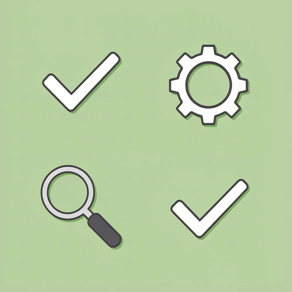 Four icons representing the key traits successful accountants possess: precision, structure, problem-solving, and attention to detail