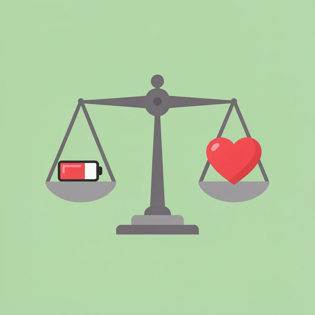 Balance scale showing energized accountants on one side versus drained accountants on the other