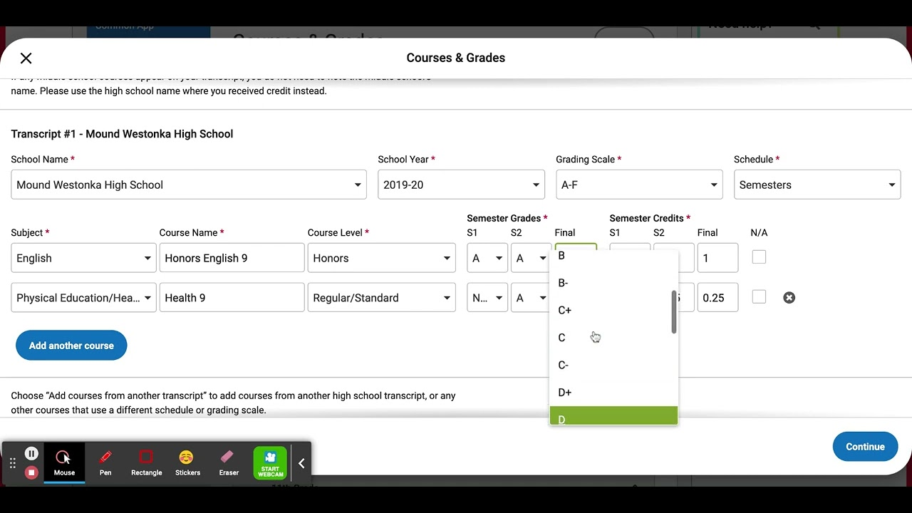 Navigating common app - Common App
