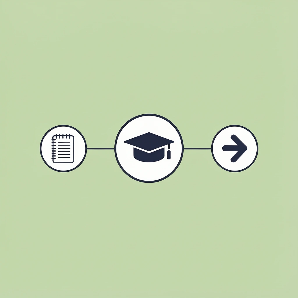Three circles showing progression of college preparation from freshman to senior year
