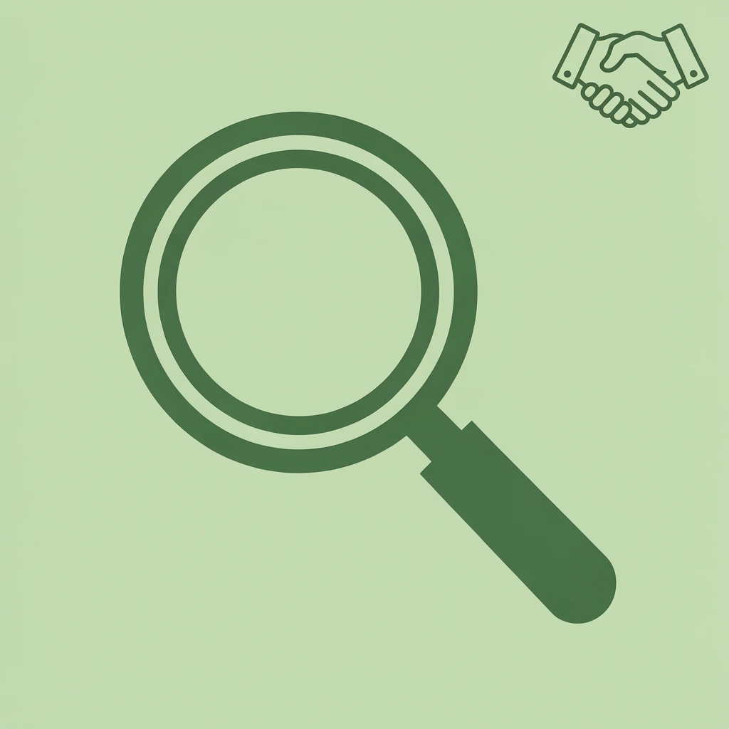 Magnifying glass icon representing Kollegio's deep analysis of business alignment