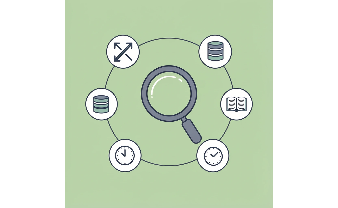 Central student icon connected to four different scholarship source icons showing fragmented search process