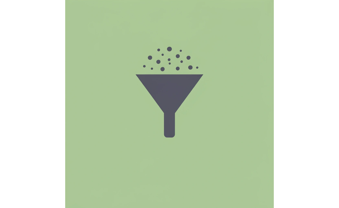 Funnel with multiple dots representing scholarship opportunities filtering down to a single matched opportunity