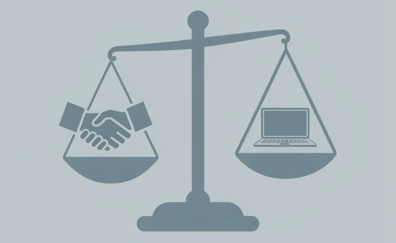 Balance scale comparing traditional scholarship discovery methods against Kollegio's AI matching system