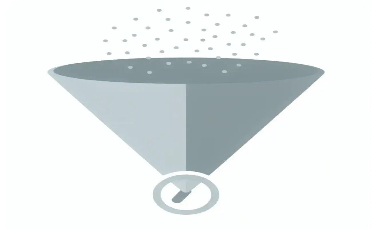 Funnel diagram showing many scholarship opportunities being filtered into personalized matches