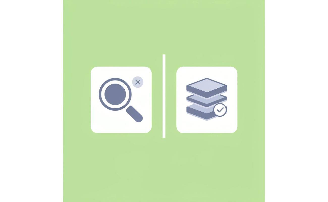 Comparison showing traditional keyword search on left versus Kollegio's profile matching on right