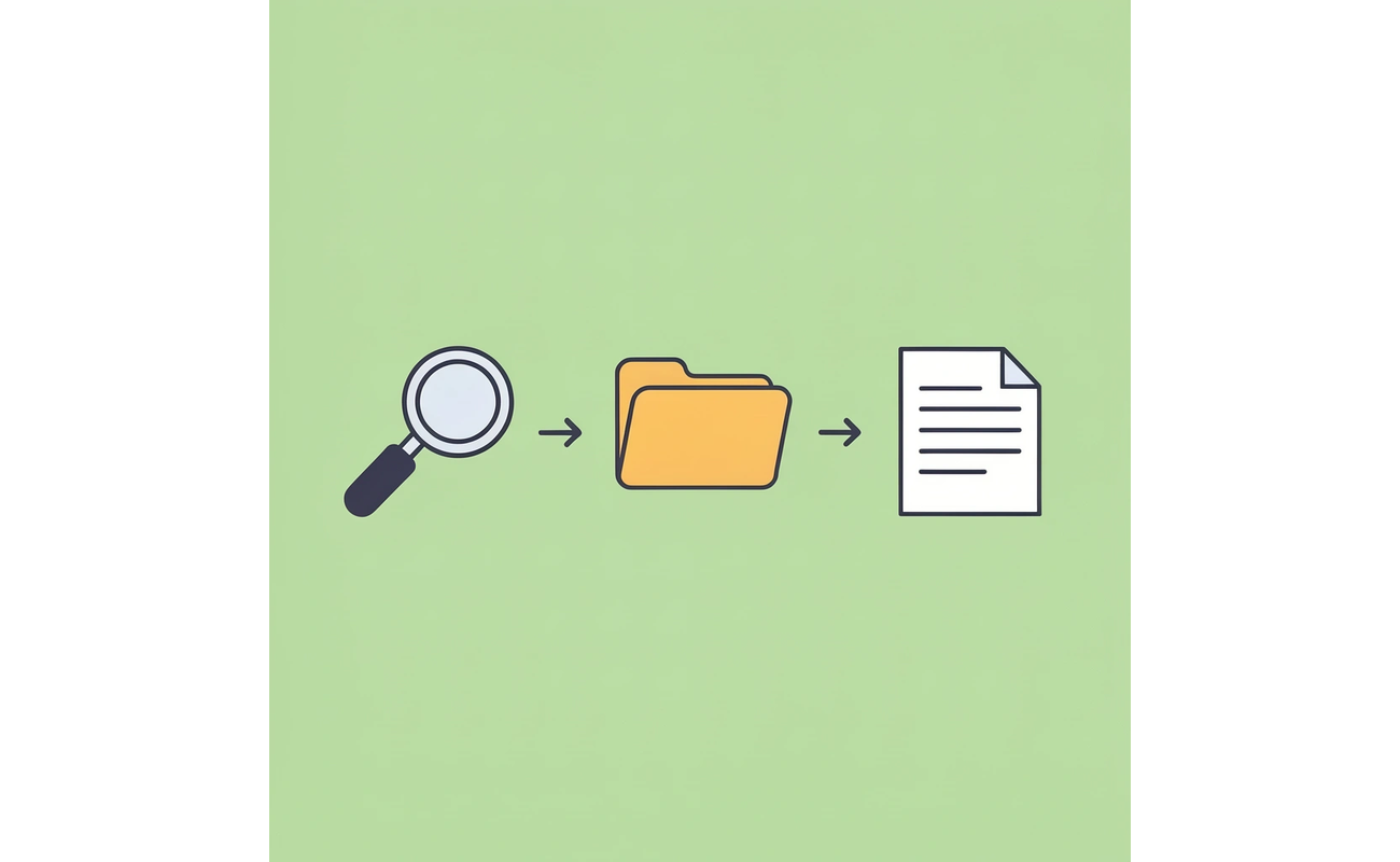 Three-step process showing the typical but ineffective scholarship search method