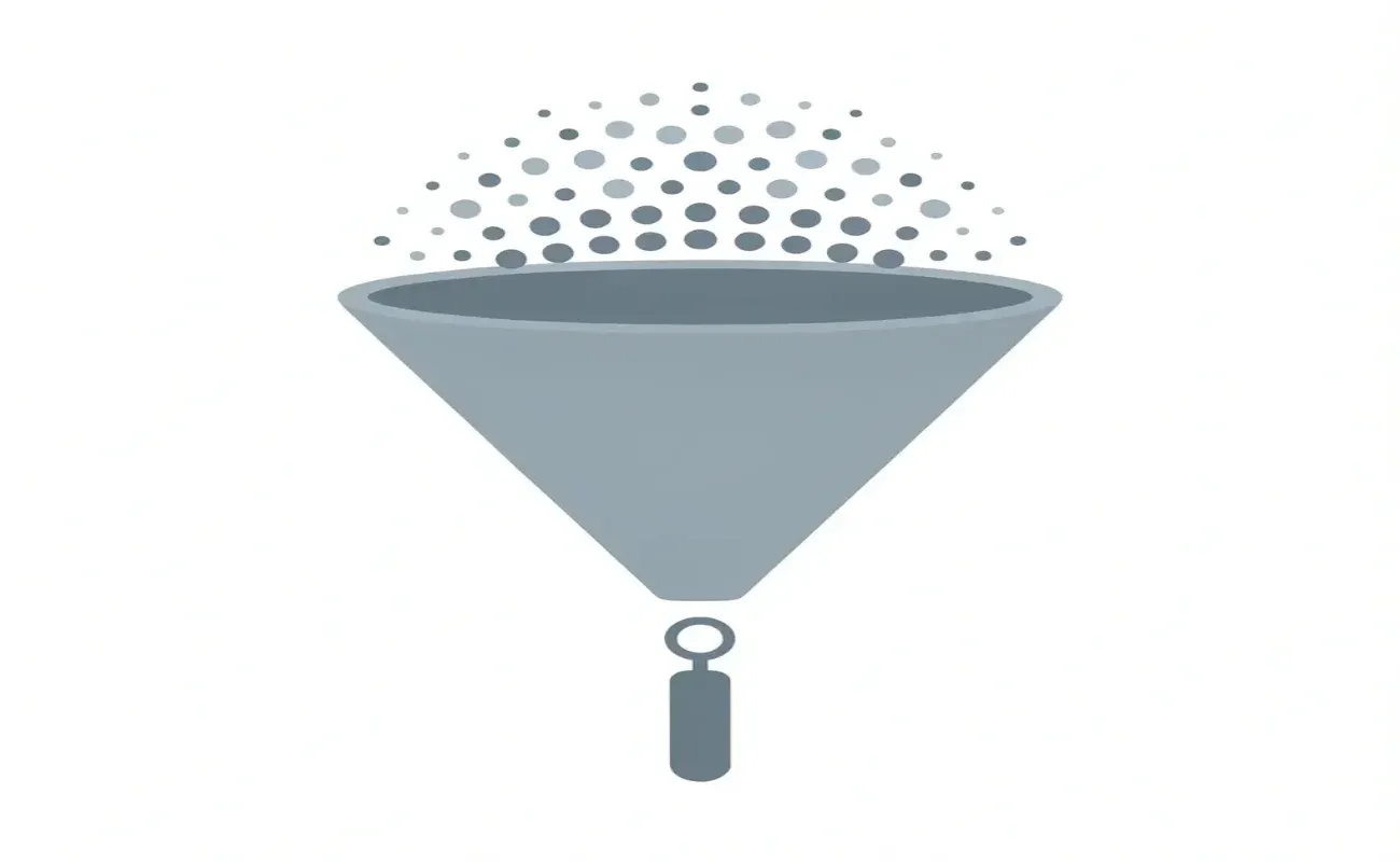 Funnel showing many scholarship options narrowing down to a single matched opportunity.